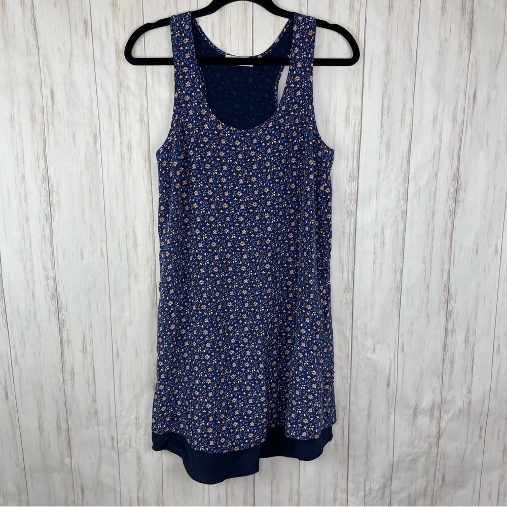 Tory Burch 100% silk floral blue dress XS